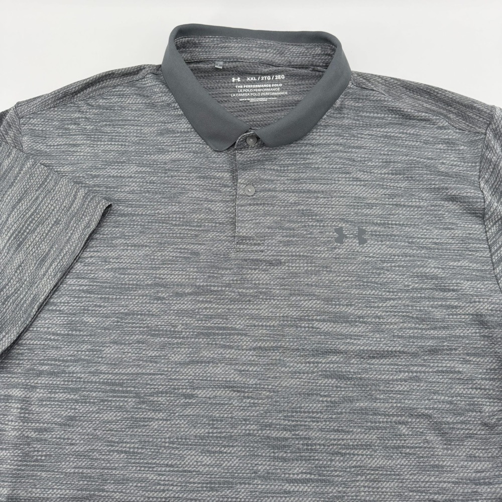 Under Armour‎ Polo Shirt Mens XXL Performance Grey Space Dye 1342080 SS 2019